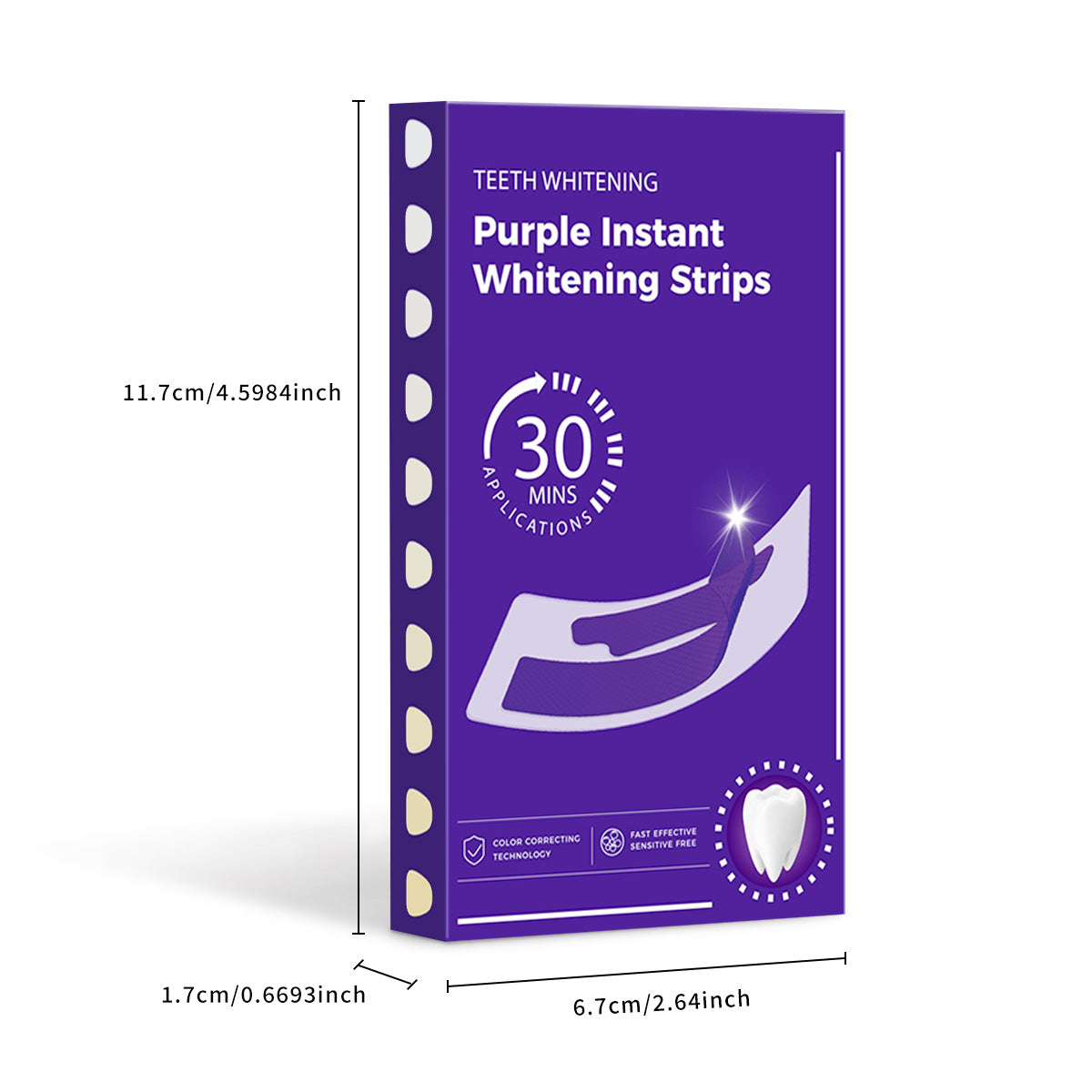 Purple Mint Teeth Whitening Strips - Pack of 14 strips | Professional At-Home Stain Removal Kit