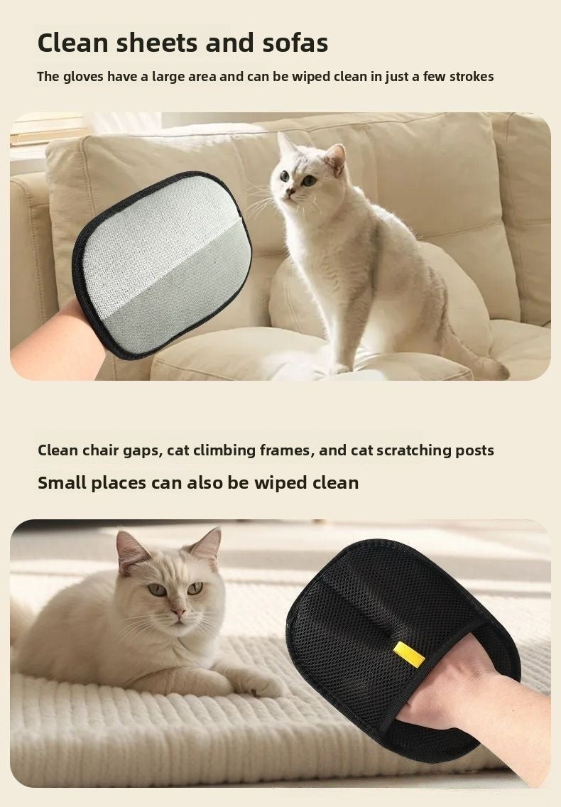 Double-Sided Pet Hair Remover Grooming Glove | Reusable Lint & Fur Cleaning Mitt