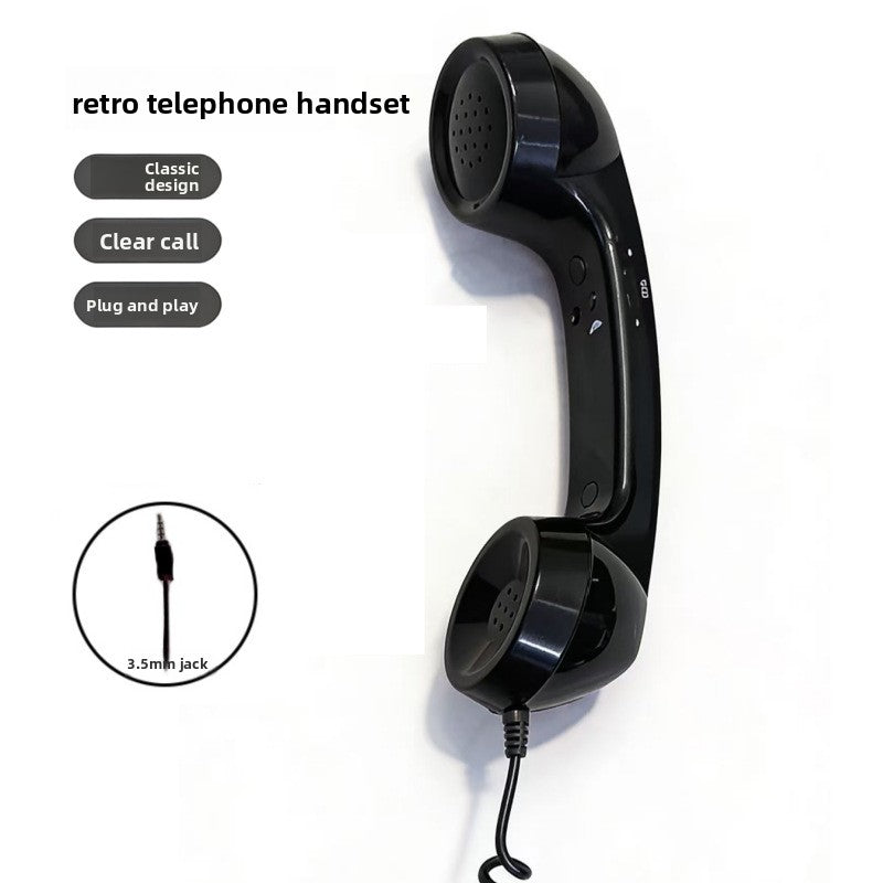 Retro Telephone Handset with Wired Microphone