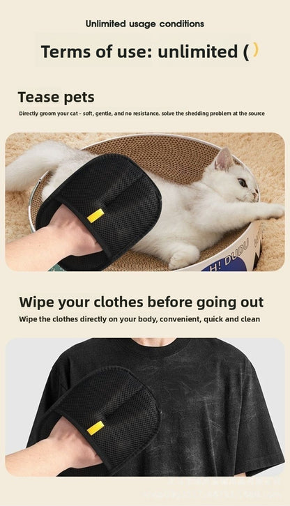 Double-Sided Pet Hair Remover Grooming Glove | Reusable Lint & Fur Cleaning Mitt