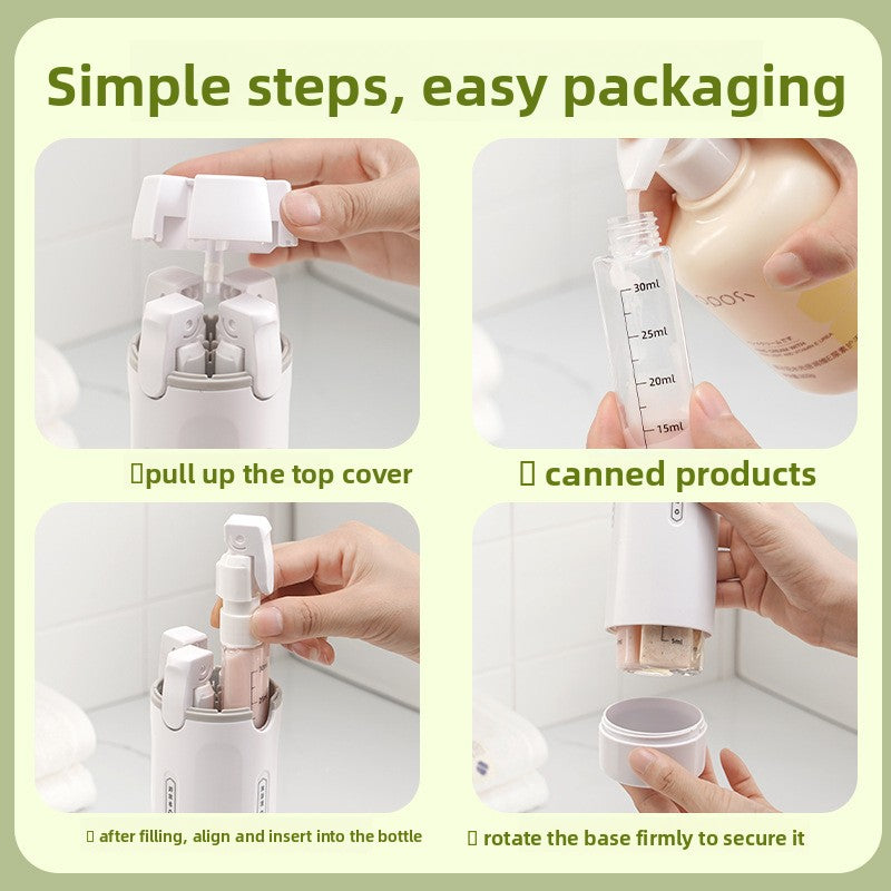 4-in-1 Travel Refillable Toiletry Bottle | Leak-Proof Shampoo, Conditioner & Lotion Dispenser