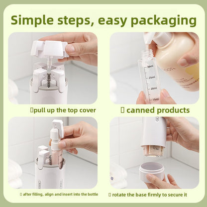 4-in-1 Travel Refillable Toiletry Bottle | Leak-Proof Shampoo, Conditioner & Lotion Dispenser