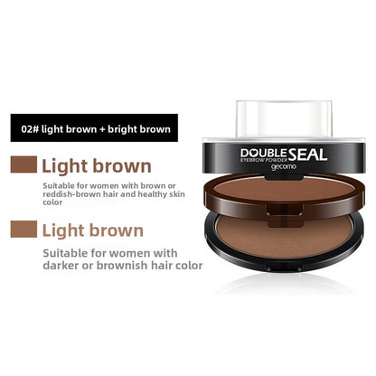 2-Tone Waterproof Eyebrow Powder Stamp | Smudge-Proof Brow Palette for Natural-Looking Brows