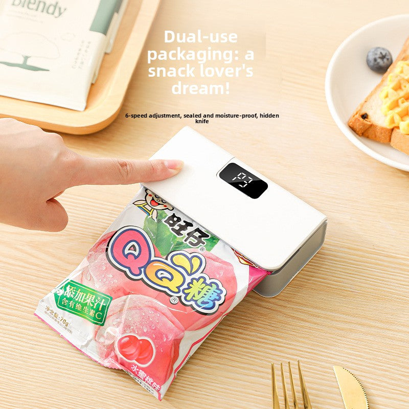 FreshSeal™ Rechargeable Mini Heat Sealing Machine – Portable Food Bag Sealer with Digital Display & Type-C Charging