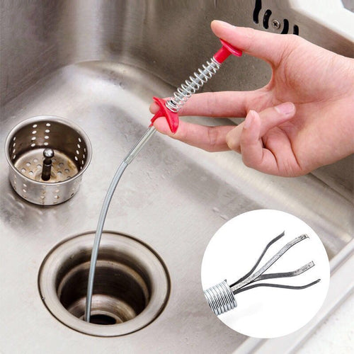 Pipe Cleaner with Four Hooks for Drain Unclogging