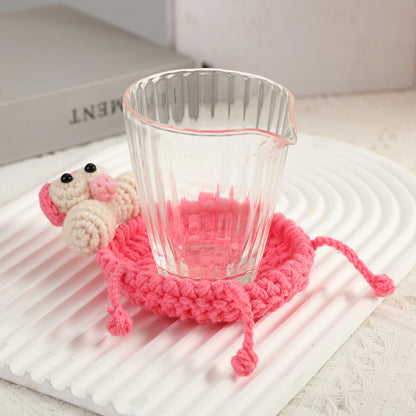 Handmade Animal Crochet Coaster – Cute Wool Drink & Table Protector
