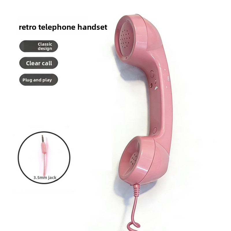 Retro Telephone Handset with Wired Microphone