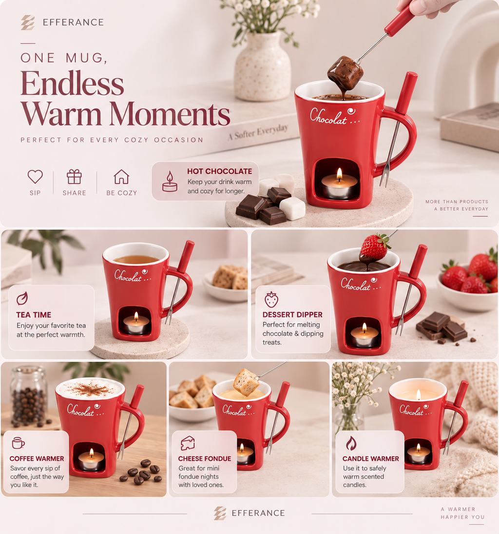 Melt & Dip™ Ceramic Chocolate Fondue Cup with Fork