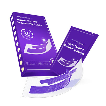 Purple Mint Teeth Whitening Strips - Pack of 14 strips | Professional At-Home Stain Removal Kit