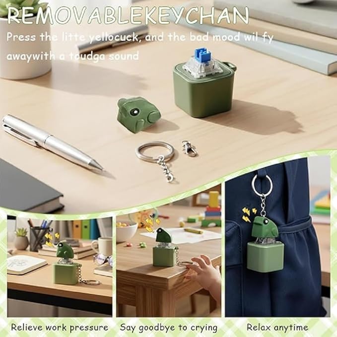 Croak™ Frog Sound Keychain | Funny Stress Relief Clicker | Cute Keychain for Keys, Bags & Gifts