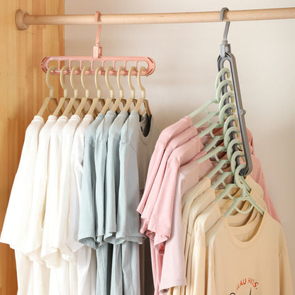 9-Hole Space Saving Clothes Hanger | Foldable Multi-Layer Wardrobe Organizer