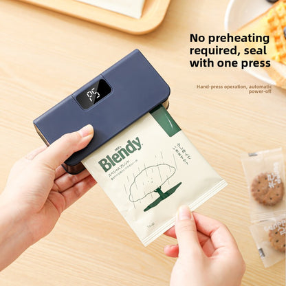 FreshSeal™ Rechargeable Mini Heat Sealing Machine – Portable Food Bag Sealer with Digital Display & Type-C Charging