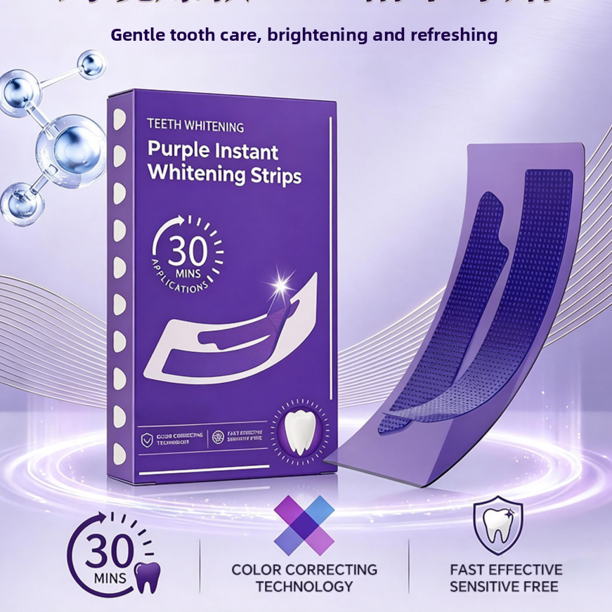 Purple Mint Teeth Whitening Strips - Pack of 14 strips | Professional At-Home Stain Removal Kit
