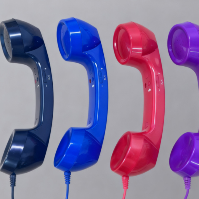 Retro Telephone Handset with Wired Microphone