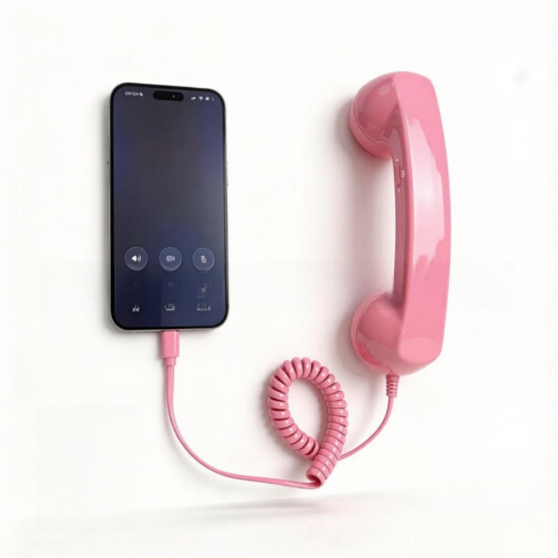 Retro Vintage Telephone Handset – Type-C Phone Call Receiver with Noise-Reducing Microphone