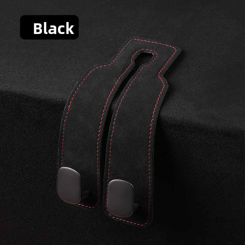 Premium Suede Car Seat Headrest Hook | Heavy-Duty Dual Organizer Hanger
