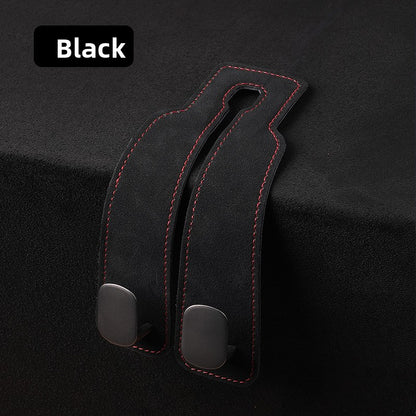 Premium Suede Car Seat Headrest Hook | Heavy-Duty Dual Organizer Hanger