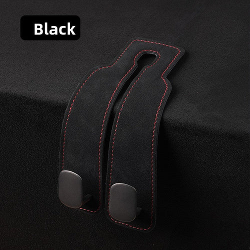 Premium Suede Car Seat Headrest Hook | Heavy-Duty Dual Organizer Hanger