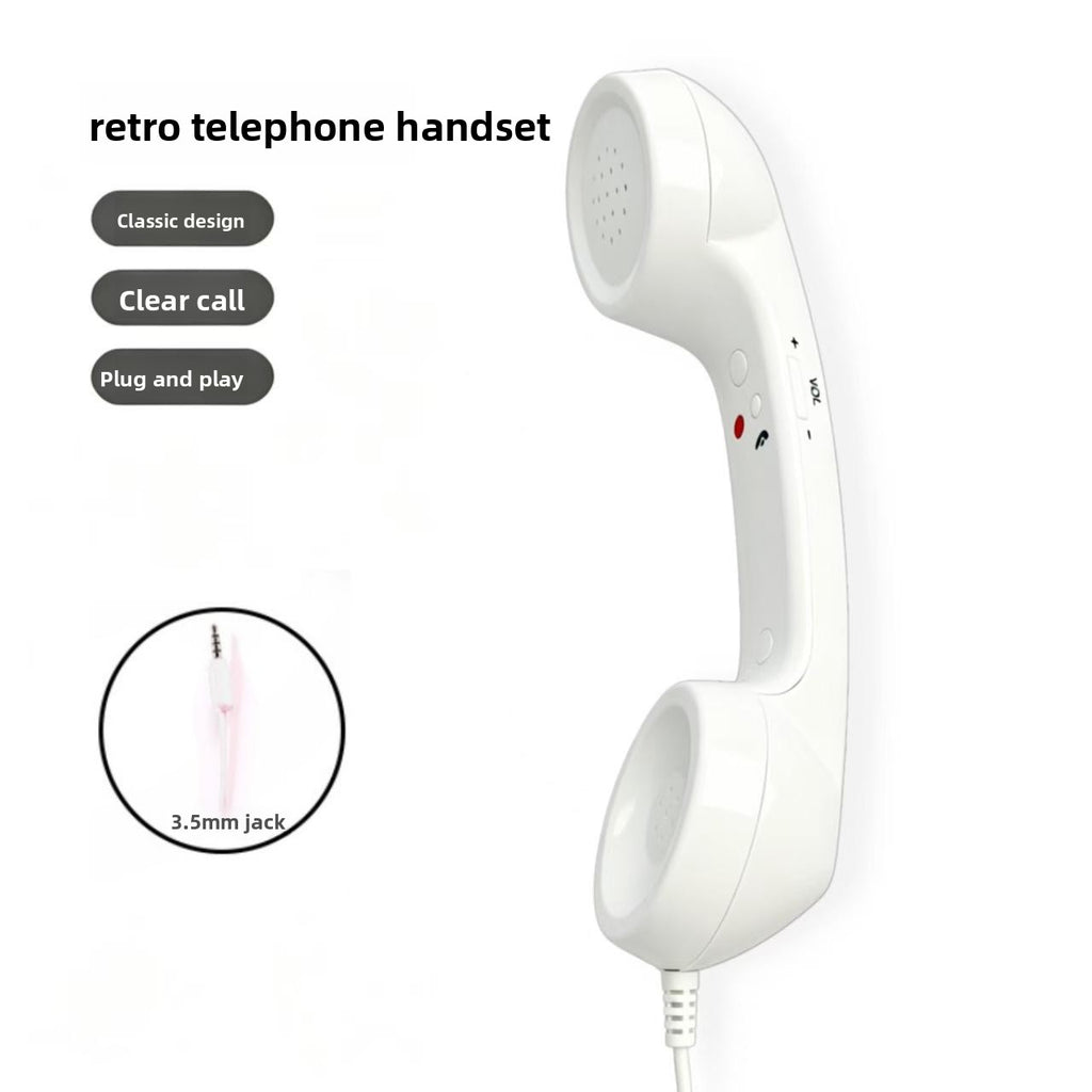 Retro Telephone Handset with Wired Microphone