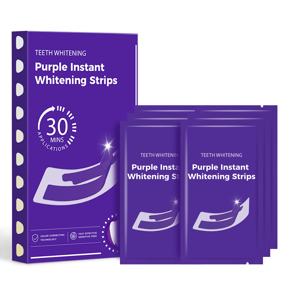 Purple Mint Teeth Whitening Strips - Pack of 14 strips | Professional At-Home Stain Removal Kit