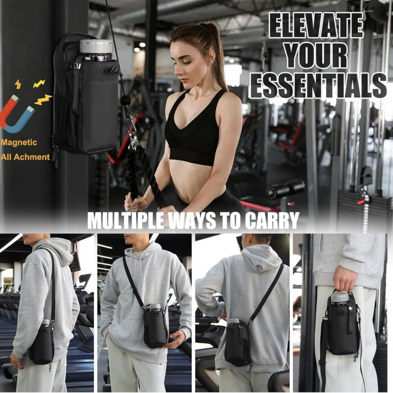 MagGrip™ Magnetic Gym Water Bottle Holder Bag | Waterproof Bottle, Phone & Essentials Organizer