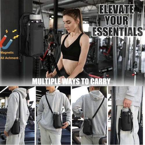 MagGrip™ Magnetic Gym Water Bottle Holder Bag | Waterproof Bottle, Phone & Essentials Organizer