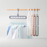 9-Hole Space Saving Clothes Hanger | Foldable Multi-Layer Wardrobe Organizer