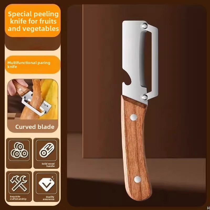 Wooden Handle Stainless Steel Kitchen Peeler