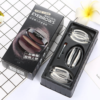 2-Tone Waterproof Eyebrow Powder Stamp | Smudge-Proof Brow Palette for Natural-Looking Brows
