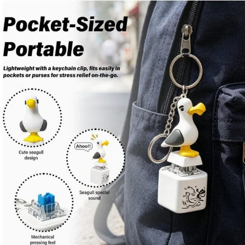 Funny Screaming Seagull Keychain – Interactive Squeeze Sound Toy for Stress Relief & Fun