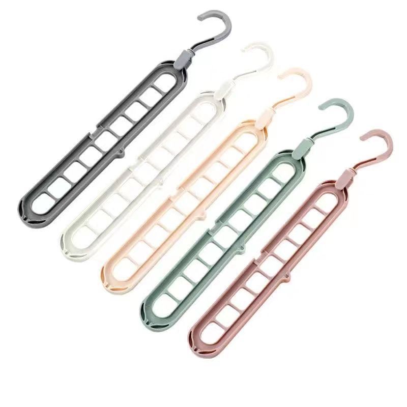 9-Hole Space Saving Clothes Hanger | Foldable Multi-Layer Wardrobe Organizer