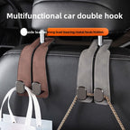 Premium Suede Car Seat Headrest Hook | Heavy-Duty Dual Organizer Hanger
