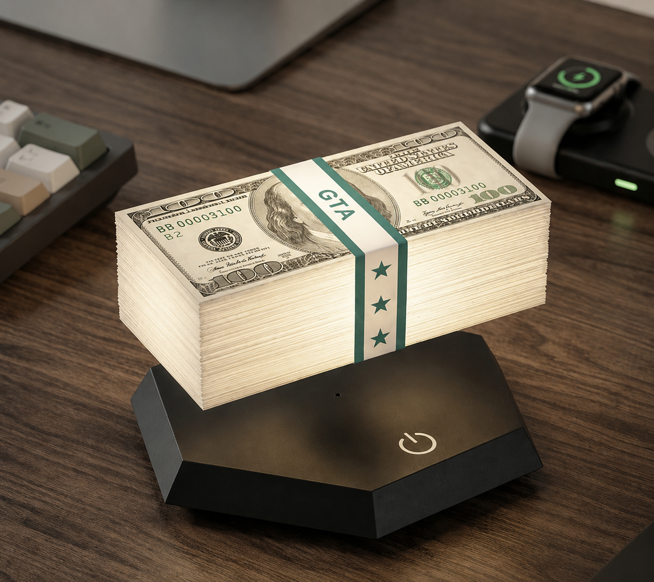 Magnetic Money Levitating Lamp – Floating LED Desk Decor
