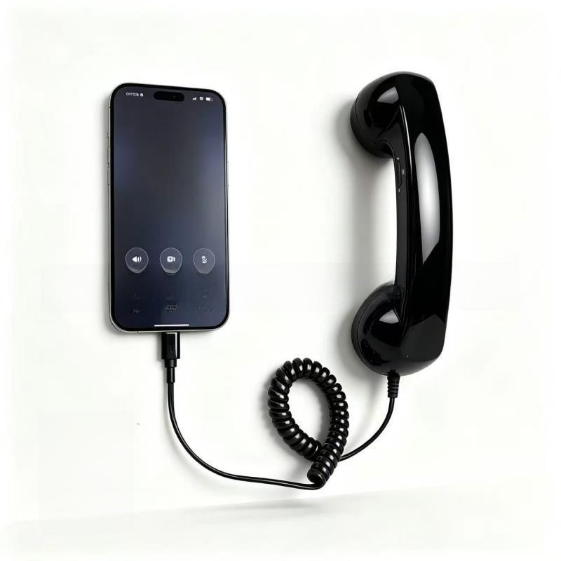Retro Vintage Telephone Handset – Type-C Phone Call Receiver with Noise-Reducing Microphone