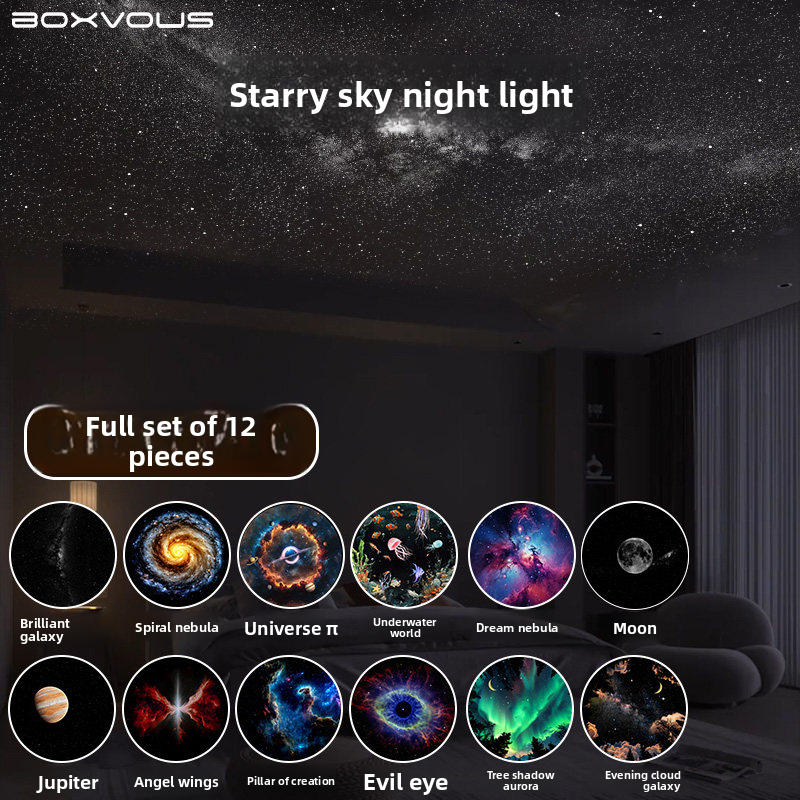 Dual Mode Star Projection Night Light with Voice Control