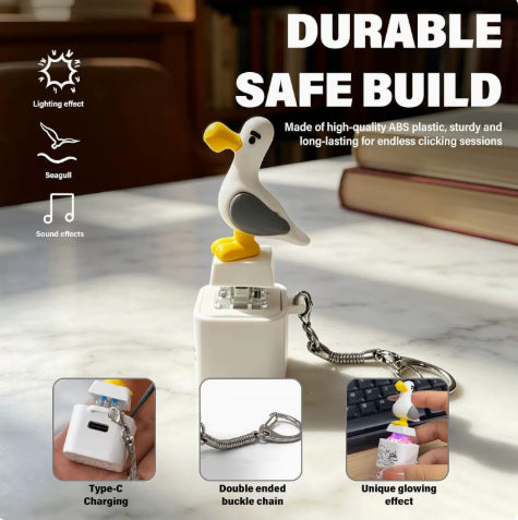 Funny Screaming Seagull Keychain – Interactive Squeeze Sound Toy for Stress Relief & Fun