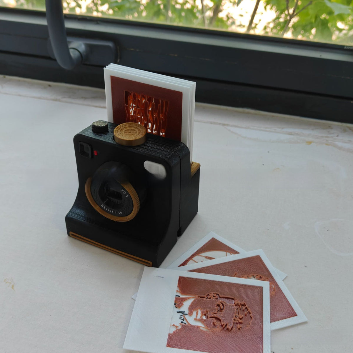 3D printed coffee flower camera