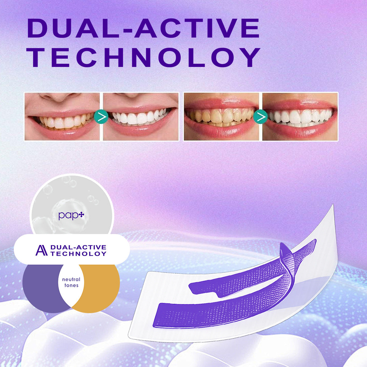 Purple Mint Teeth Whitening Strips - Pack of 14 strips | Professional At-Home Stain Removal Kit