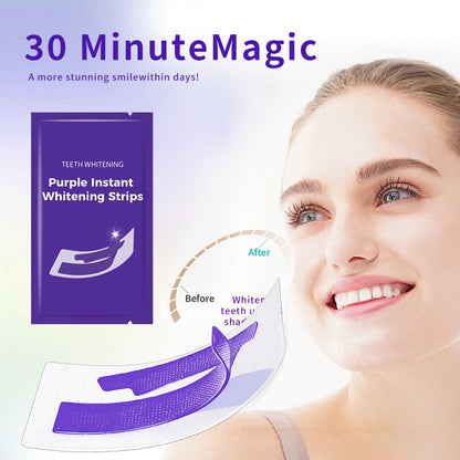 Purple Mint Teeth Whitening Strips - Pack of 14 strips | Professional At-Home Stain Removal Kit