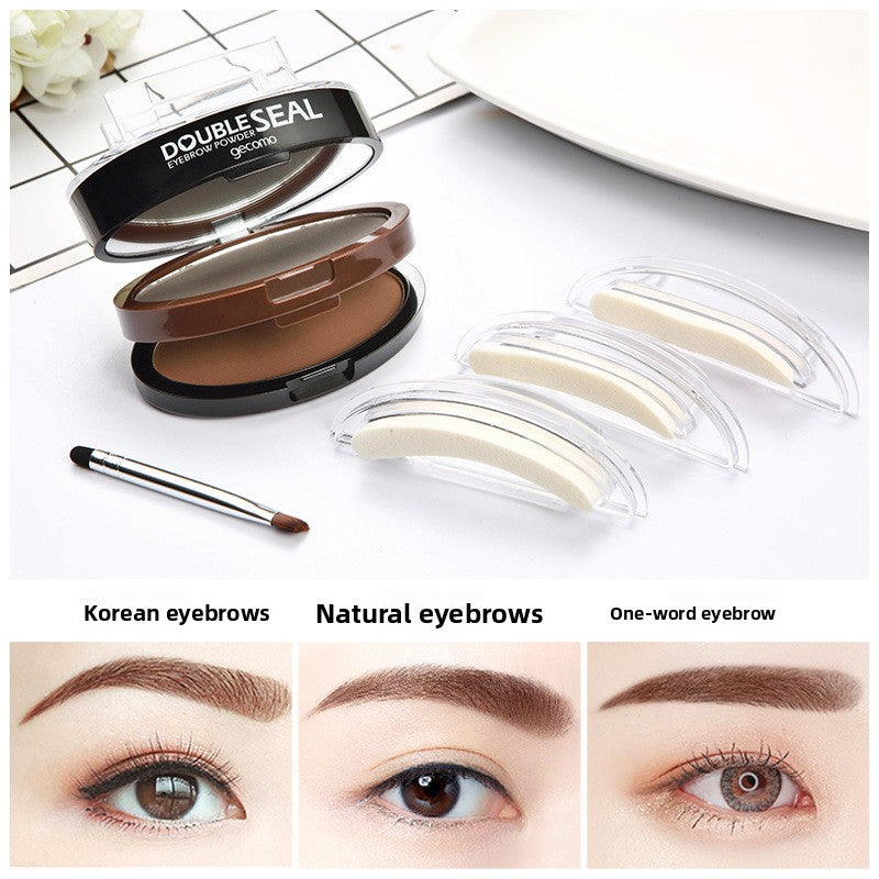 2-Tone Waterproof Eyebrow Powder Stamp | Smudge-Proof Brow Palette for Natural-Looking Brows