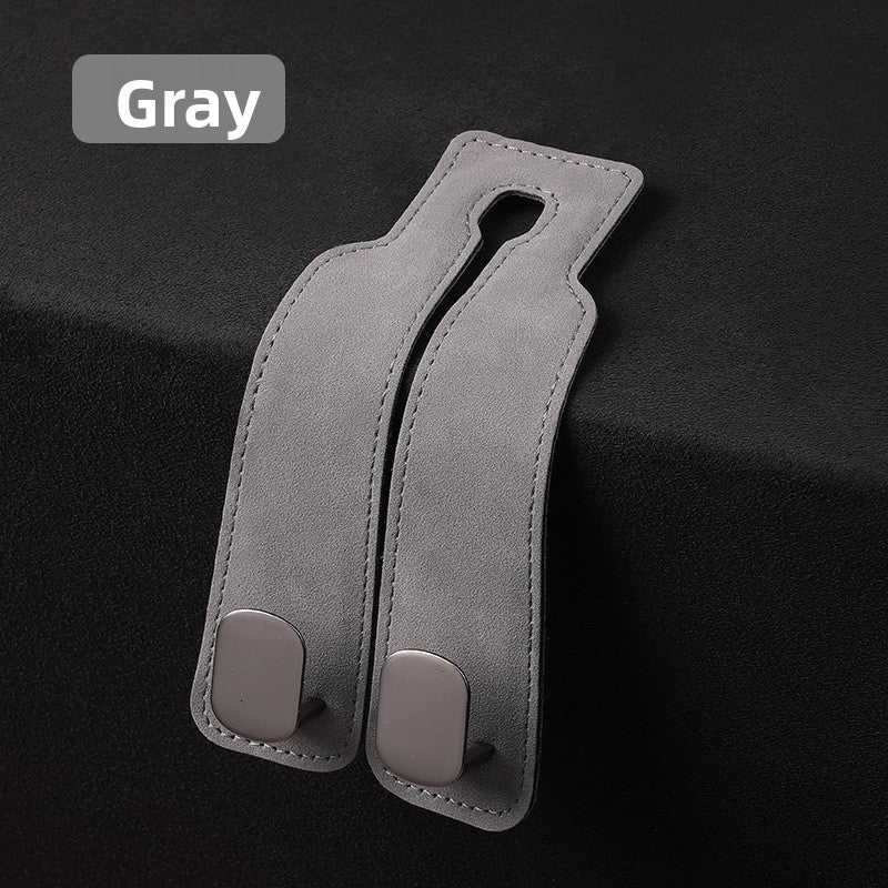 Premium Suede Car Seat Headrest Hook | Heavy-Duty Dual Organizer Hanger