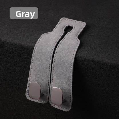 Premium Suede Car Seat Headrest Hook | Heavy-Duty Dual Organizer Hanger