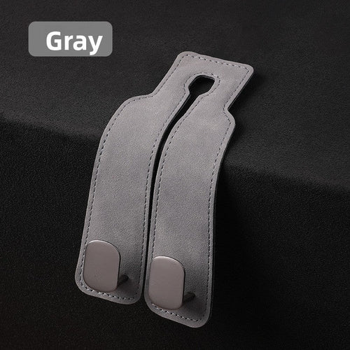 Premium Suede Car Seat Headrest Hook | Heavy-Duty Dual Organizer Hanger