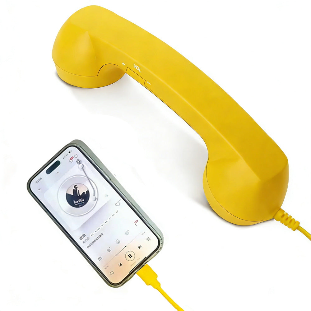 Retro Vintage Telephone Handset – Type-C Phone Call Receiver with Noise-Reducing Microphone