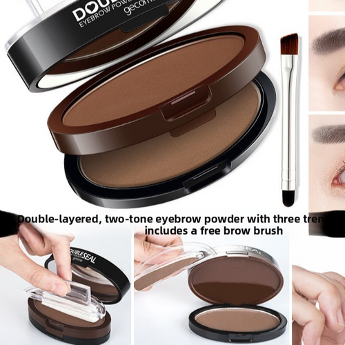 2-Tone Waterproof Eyebrow Powder Stamp | Smudge-Proof Brow Palette for Natural-Looking Brows