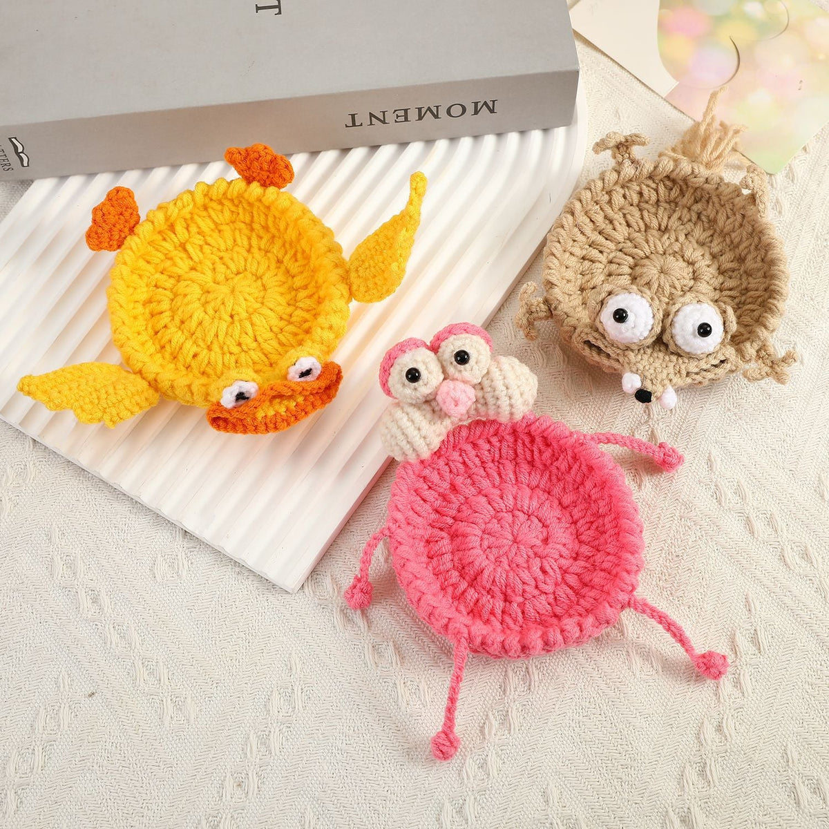 Handmade Animal Crochet Coaster – Cute Wool Drink & Table Protector