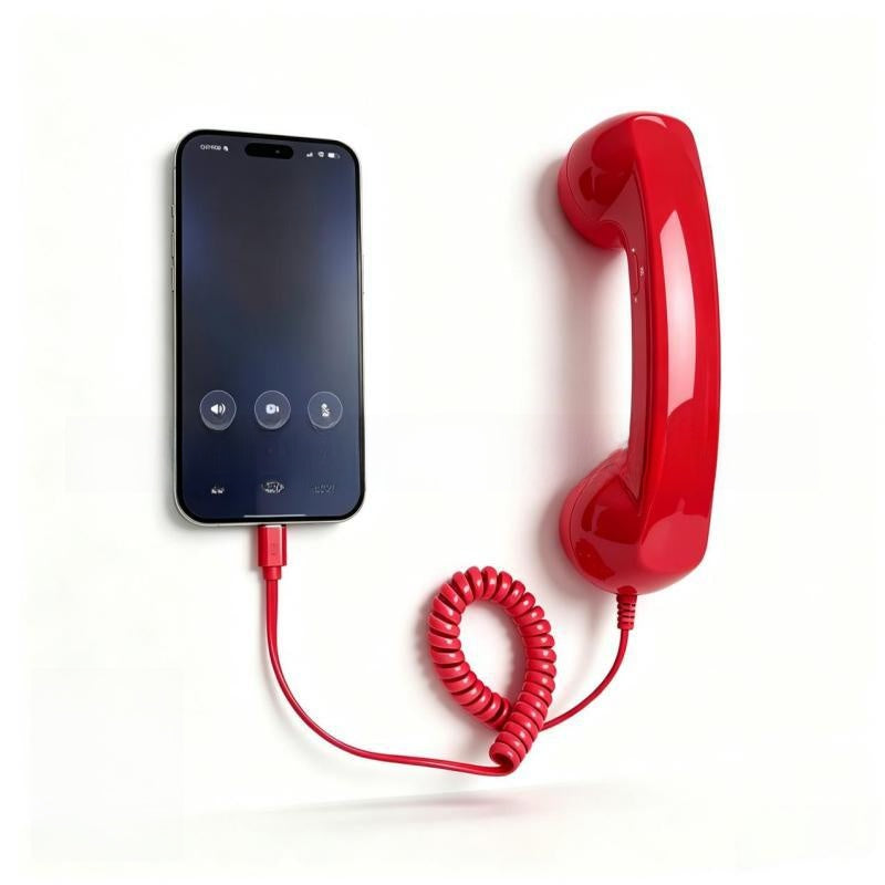Retro Vintage Telephone Handset – Type-C Phone Call Receiver with Noise-Reducing Microphone