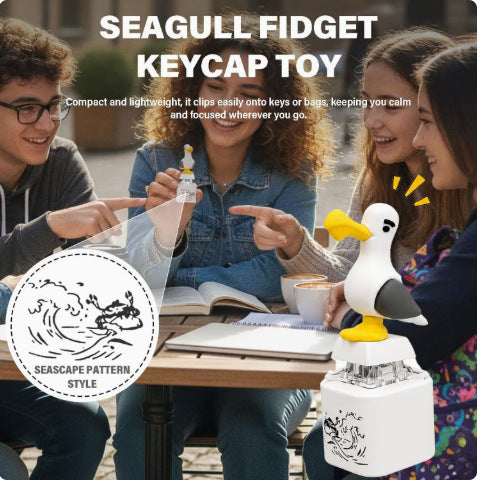 Funny Screaming Seagull Keychain – Interactive Squeeze Sound Toy for Stress Relief & Fun